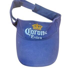 Corona Extra visor blue yellow adjustable some staining see photos